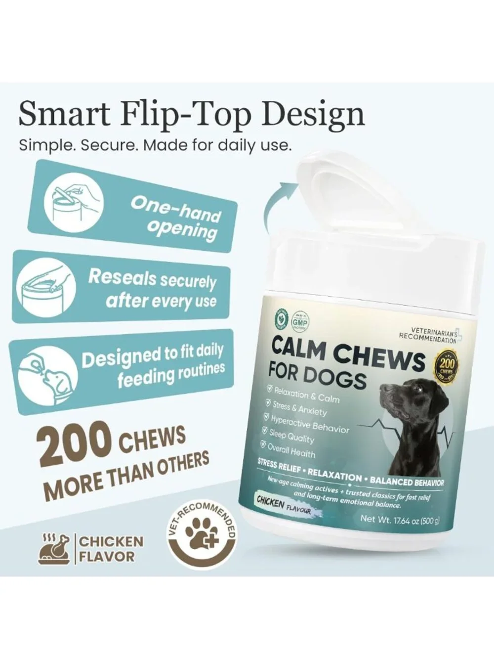 Calming Chews for Dogs 200ct | Stress & Anxiety Relief Soft Treats for All Sizes